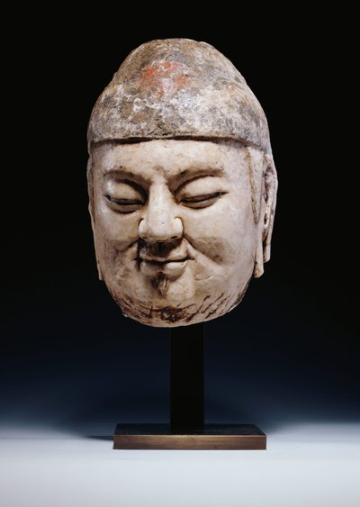 唐朝或更早的一位官员的大理石头像，约618-907年 作者 唐代中文学校