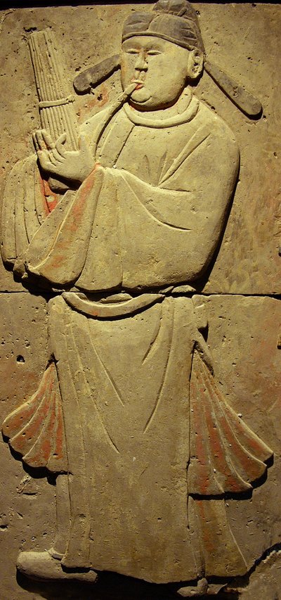 唐代（618-907年）音乐家陶俑碑，发现于陕西省，西安碑林博物馆。摄影，Leonard de Selva，中国，2006年。 作者 唐代中文学校