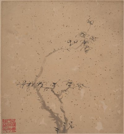 开花的梅花，日期为1840年。 作者 唐逸芬