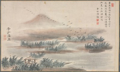 萧江和湘江八景之一，1788年。 作者 谷群