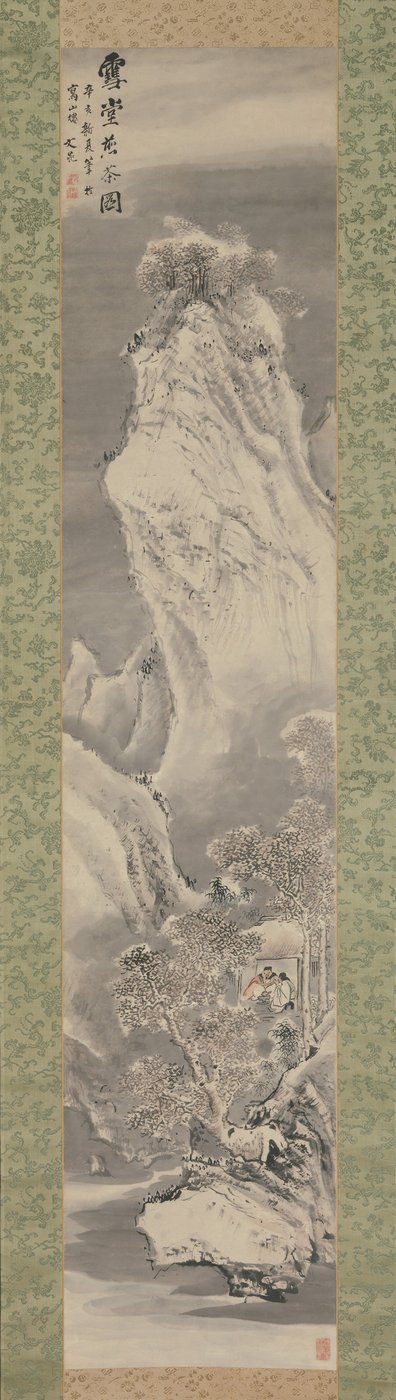 在被雪覆盖的小屋里泡茶，1791年。 作者 塔尼文乔