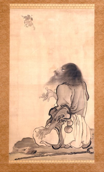 李铁拐（绢本水墨淡彩） 作者 塔尼文乔