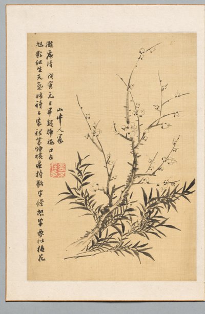 梅花和竹子，1818年。 作者 田野村筑传