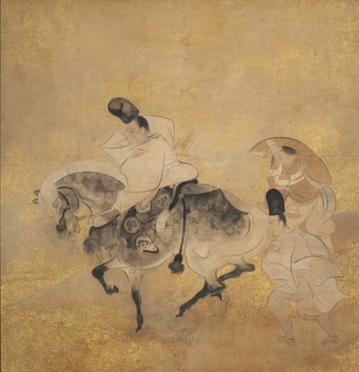 在Sano Sano的渡口，约1600-1640。 作者 田原谷宗达