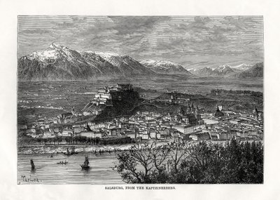 萨尔斯堡（Salsburg），来自奥地利的卡普齐纳贝格（Kapuzinerberg），十九世纪 作者 泰勒