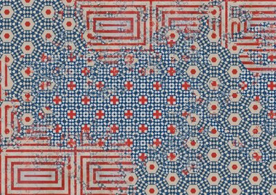 抽象旗帜，2014（画布拼贴） 作者 泰斯·阿尔伯斯