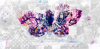 蝴蝶剪影，2016（布面拼贴画） 作者 泰斯·阿尔伯斯