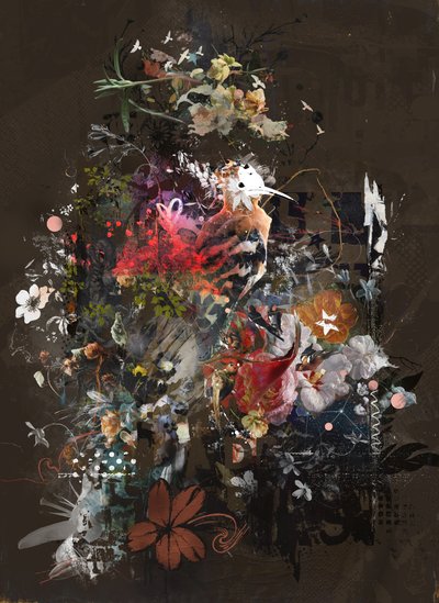 花香，2018（布面拼贴） 作者 泰斯·阿尔伯斯