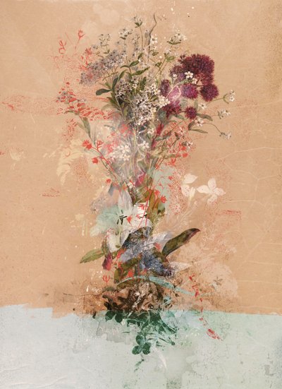 花卉，2020 年（混合媒介画布） 作者 泰斯·阿尔伯斯