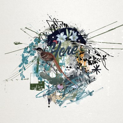 就在这里，2015（帆布拼贴画） 作者 泰斯·阿尔伯斯