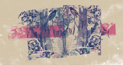 滚雷，2015（布面拼贴） 作者 泰斯·阿尔伯斯