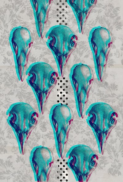 头骨系列，2016（布面拼贴） 作者 泰斯·阿尔伯斯