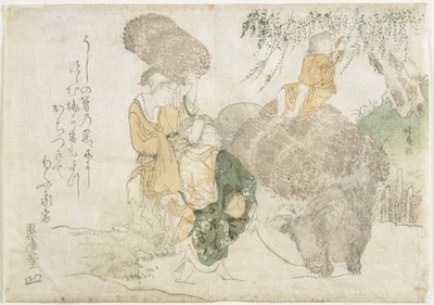 （O_hara Wood卖家和一头牛的孩子） 作者 Teisai Hokuba