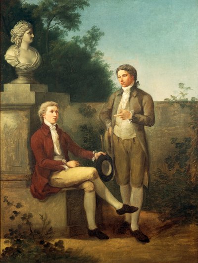 花园里两个年轻人的肖像，特奥多罗·马泰尼（Teodoro Matteini，1754-1831），布面油画 作者 特奥多罗·马特尼（Teodoro Matteini）