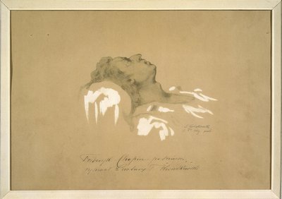 弗雷德里克·肖邦（Frederic Chopin，1810-1849 年）在临终前与特奥菲尔·夸特科夫斯基（Kwiatkowski，Teofil，1809-1891 年）同名。 纸本水墨、水粉、石墨 作者 特菲尔·克瓦特科夫斯基（Teofil Kwiatkowski）