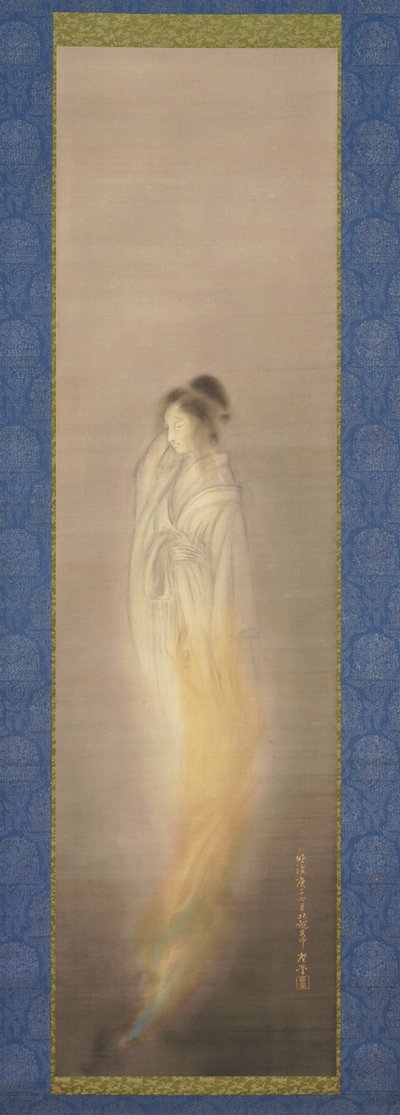 幽灵[一对中的右边]，1900 年 7 月（绢本水墨淡彩） 作者 寺崎工业