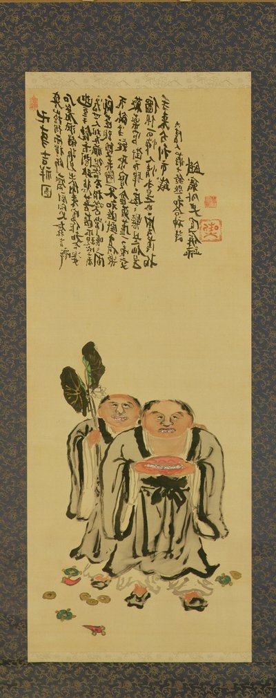 富冈泰斋（1836-1924 年）的《金山和地德 作者 富冈铁斋