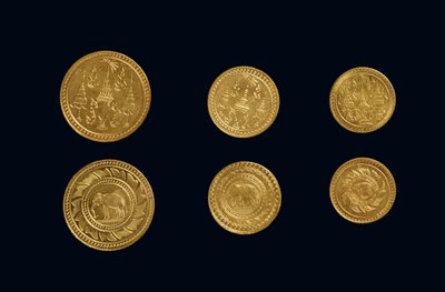 拉玛五世统治时期的硬币（黄金） 作者 Thai School
