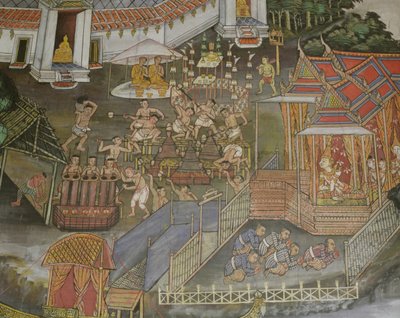 Phitsanulok镇的细节，Wat Bowonniwet Vihara，曼谷 作者 泰国学校
