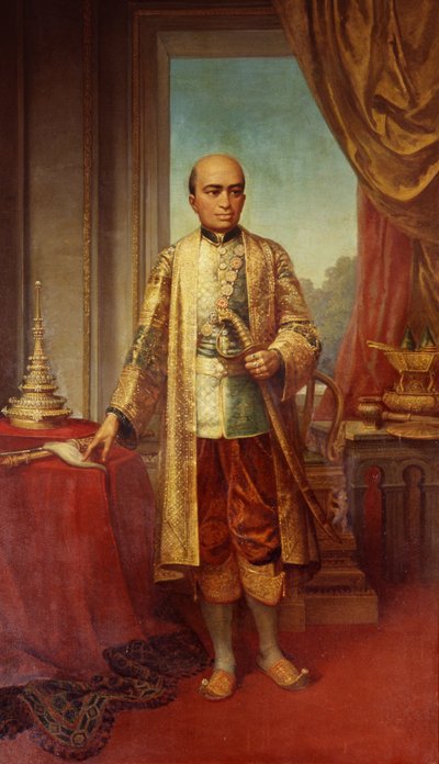 Phra菩萨Lertla Napalai国王画象 作者 Thai School