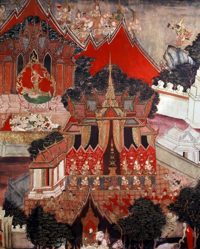 佛陀生活的场景，19世纪中叶（壁画） 作者 泰国学校