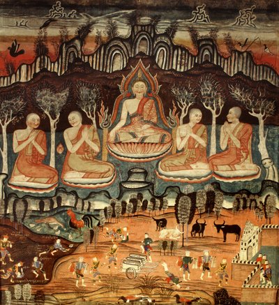 第一次布道和Khattana Kuman Jataka，1867年 作者 泰国学校