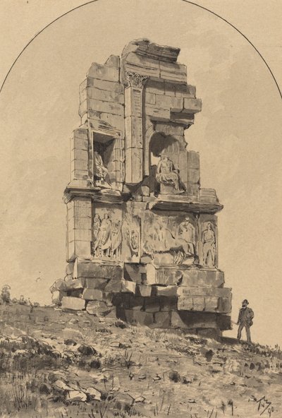 菲洛帕波斯的纪念碑，1890年。 作者 角破碎机的柱塞