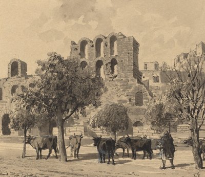 希罗德斯-阿提库斯的剧院，1890年。 作者 角破碎机的柱塞