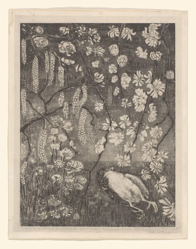 榛树和金银花树枝间的死鸟
花卉研究（原标题） 作者 西奥·范·霍特玛