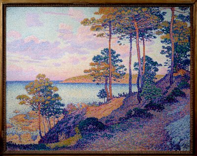 La pointe Saint Pierre a Saint Tropez 由 Theodore Van Rysselberghe (1862-1926) (ec.belg) 绘制，1896 年卢森堡。 国家艺术和历史博物馆 - 位于圣特罗佩的圣皮埃尔角。 Theo Van Rysselberghe (1862-1926) 的绘画（比利时画派） 作者 范·雷塞尔伯格（Théovan Rysselberghe）
