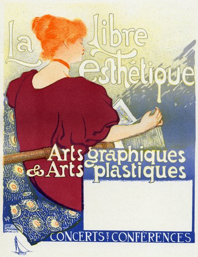 音乐。 La Libre Esthetique（自由美学），布鲁塞尔音乐会。 比利时 Van Rysselberghe 的海报，c.1895（海报） 作者 Théo van Rysselberghe