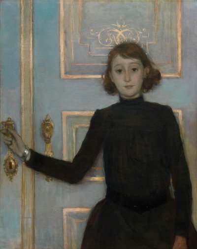 玛格丽特-凡-蒙斯肖像（布面油画） 作者 范·雷塞尔伯格（Théovan Rysselberghe）