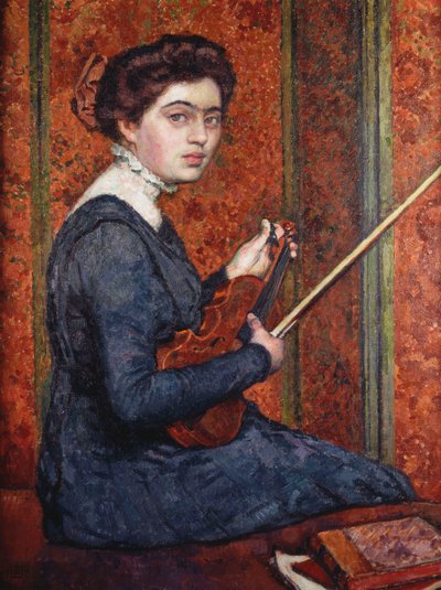 小提琴的女人 作者 范·雷塞尔伯格（Théovan Rysselberghe）