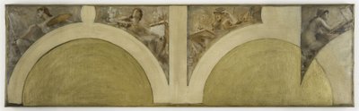 巴黎市政厅艺术沙龙草图：绘画、雕塑、建筑、双面凹版画，约 1891 年（布面油画） 作者 塞巴德·查特兰