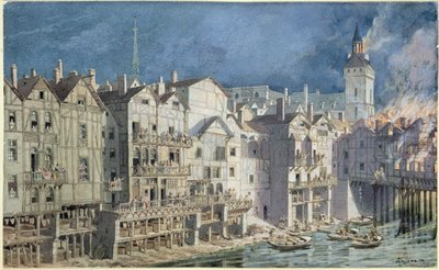 1621年在Pont aux Meuniers开火（笔墨和纸上的卫生间） 作者 西奥多·约瑟夫·休伯特·霍夫鲍尔