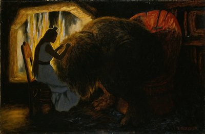 公主从巨魔手中摘虱 作者 Theodor Kittelsen