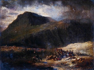 法国征服阿尔及利亚时的战斗（布面油画） 作者 Theodore (attr. To) Gericault