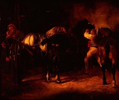 马厩里的三匹马 作者 Theodore (attr. To) Gericault