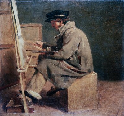 画架前的年轻艺术家 作者 Theodore (attr. To) Gericault