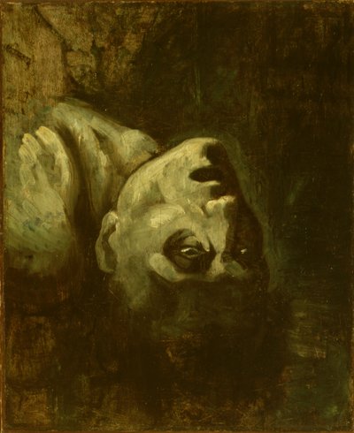 溺水者头像，约 1819 年（裱在画布上的纸上油画） 作者 西奥多（席里科的圈子）