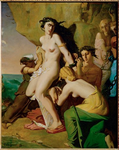 Andromede attachee au rocher par les Nereides - Andromeda chained to the rock by the mermaids ... 作者 蒂奥多·切塞留