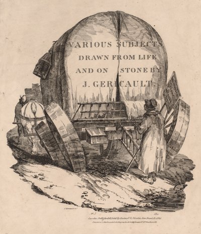 拴着马的马车 作者 西奥多·杰里科（Theodore Gericault）