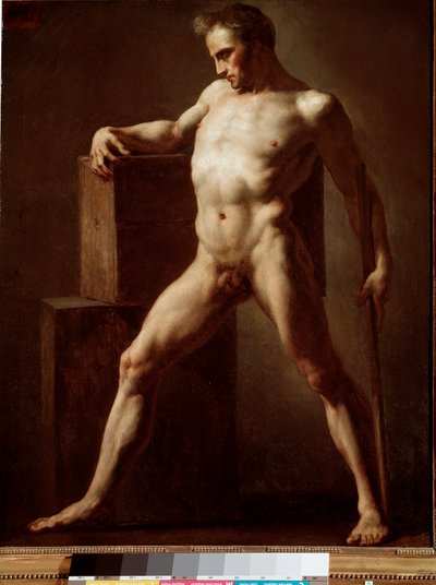 Academie 裸体的学术研究。Jean Louis Theodore Gericault (1791-1824) 1808-1812 太阳的绘画。79x62厘米 鲁昂，艺术博物馆 作者 西奥多·杰里科（Theodore Gericault）
