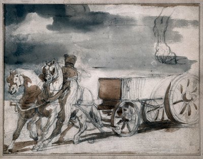 两匹马发射的弹药车 作者 西奥多·杰里科（Theodore Gericault）