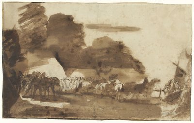 军马宿营地 作者 西奥多·杰里科（Theodore Gericault）