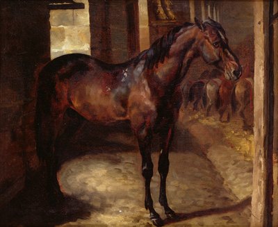 黑马湾马在马厩里 作者 西奥多·杰里科（Theodore Gericault）