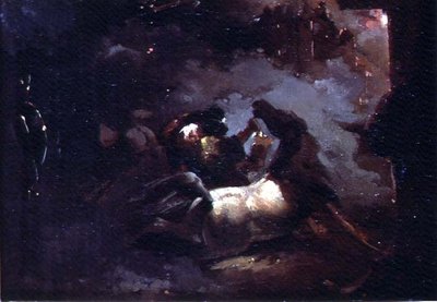 埃及战役中的片段（纸上油画 作者 西奥多·杰里科（Theodore Gericault）