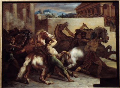 罗马的免费赛马绘画由 Theodore Gericault (1791-1824) 1817 年 0,45x0,6 m 作者 西奥多·杰里科（Theodore Gericault）