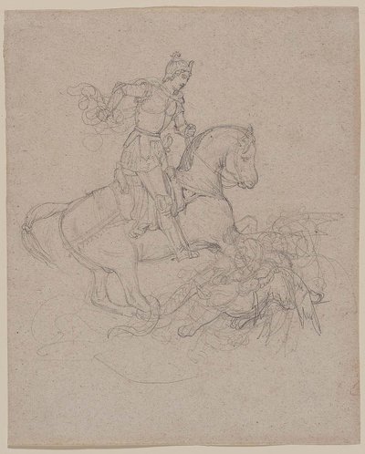 热里科 - 《圣乔治与龙》，1816-17 年 作者 西奥多·杰里科（Theodore Gericault）