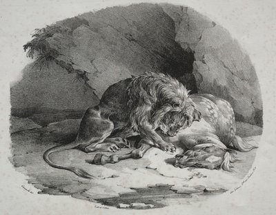 被狮子吃掉的马 作者 西奥多·杰里科（Theodore Gericault）